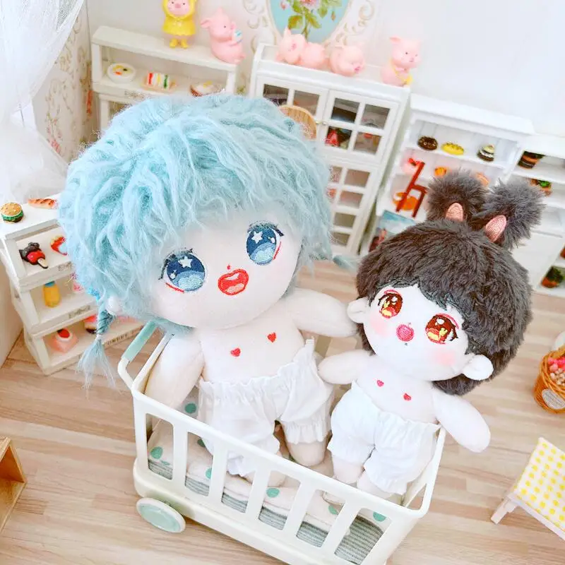 

Cute White Bud Idol Doll Clothes, Kawaii Stuffed Plush Doll Clothes, DIY Dress Up Changing Clothes, Games Gifts, 10 cm, 20cm