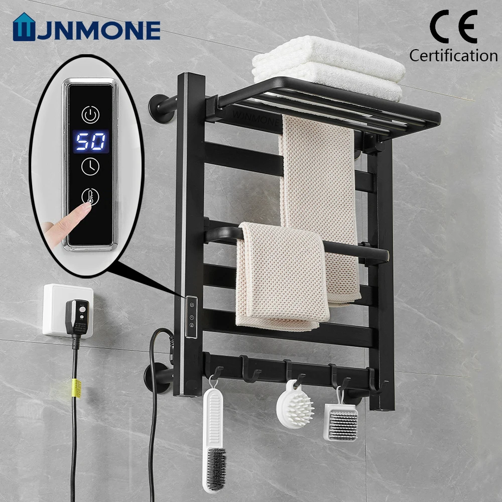 Heated Towel Rack Electric Towel Warmer IPX4 Waterproof Bathroom Towel Dryer Timer Fast Heating Rail Bath Towel Clothes Drying