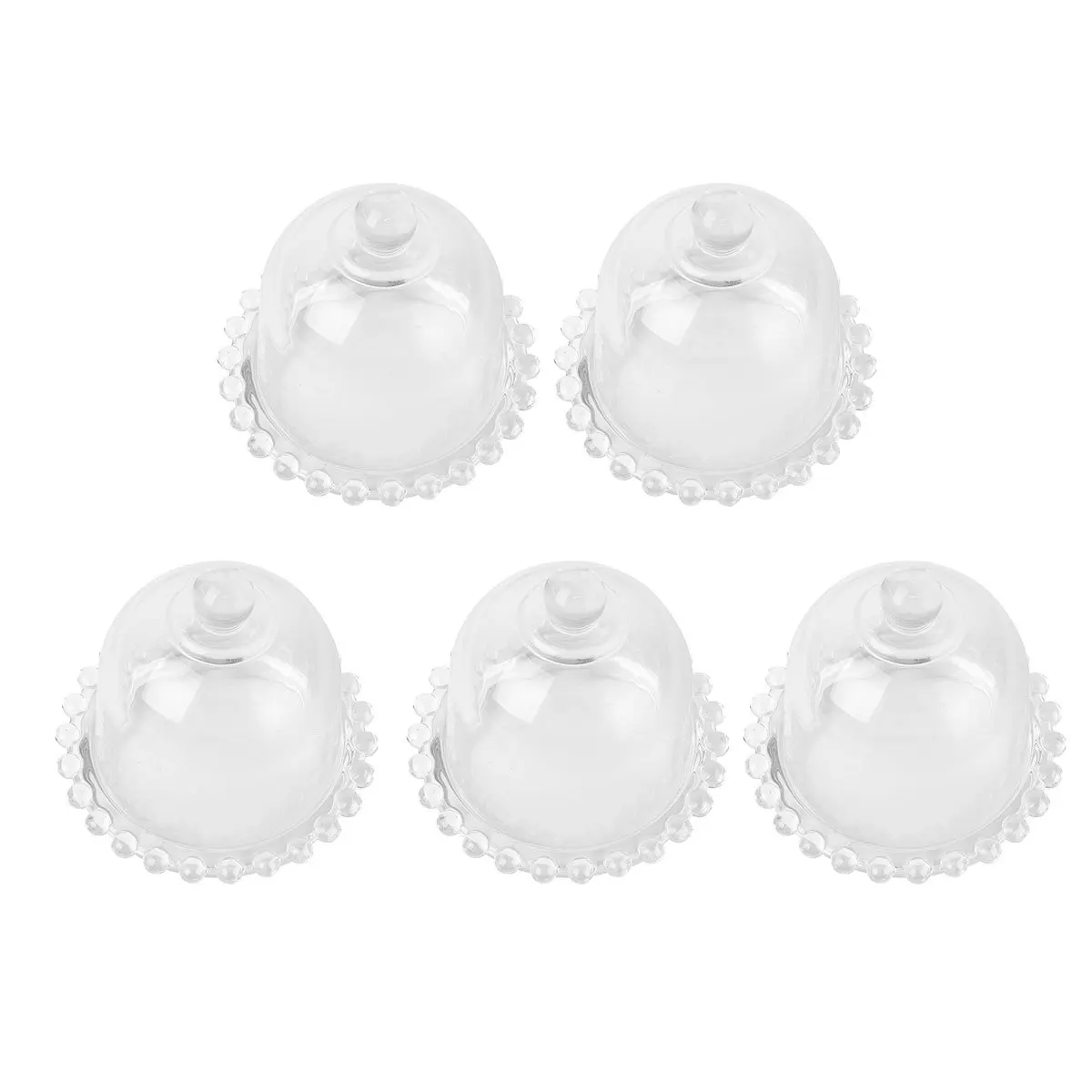 

5 шт., стеклянная крышка для торта, пылезащитный прозрачный купол, защита еды, кухонный дисплей, фруктовый щит, крышка для торта, стеклянный щит