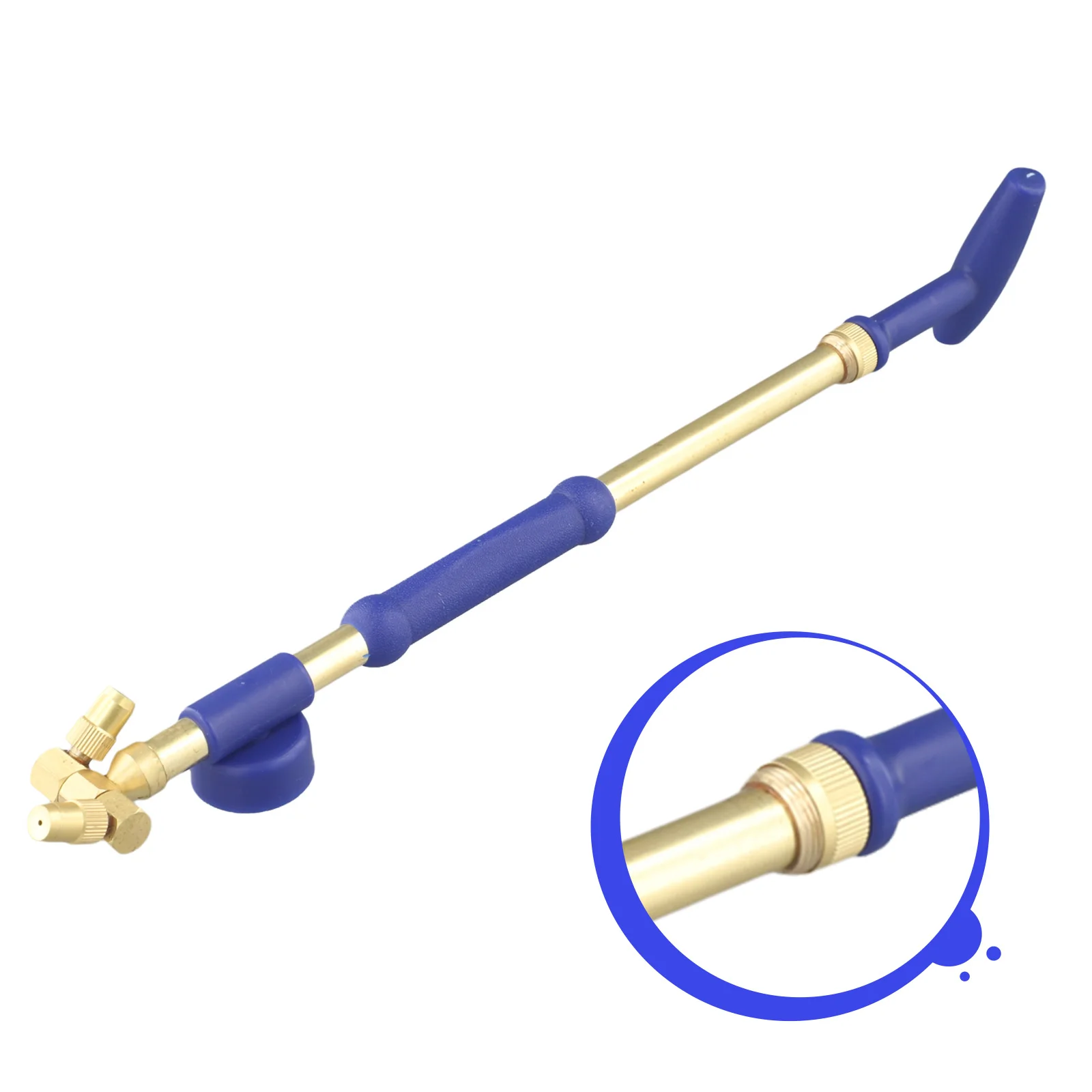 Garden Manual Spray Watering Head Adjustable Pull Rod Nozzle Single Double Water Bottle Interface Brass Sprayer