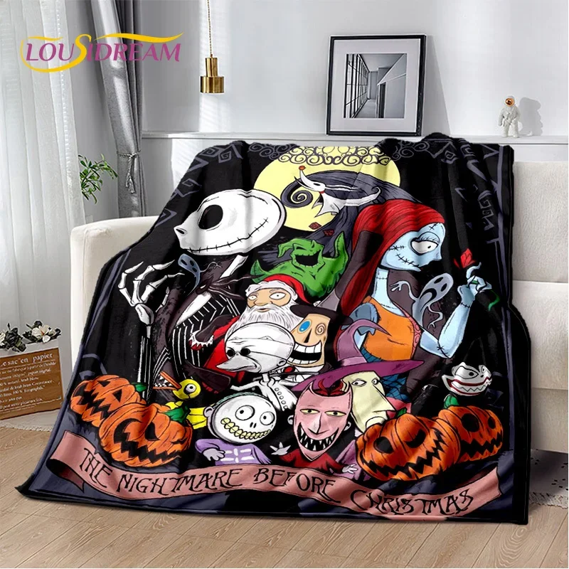 Cartoon The Nightmare Before Christmas Jack Blanket,Flannel Soft Throw Blanket for Home Bedroom Bed Sofa Picnic Office Kid Gift