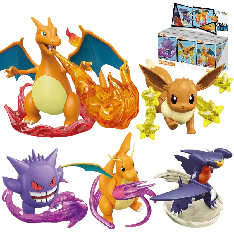 

Игрушки-конструкторы Pokémon: Чаризард, Гардевоар, Драгонайт, Генгар, Гарчомп, Иви, Мяут — Набор для сборки аниме-моделей, подарок для детей