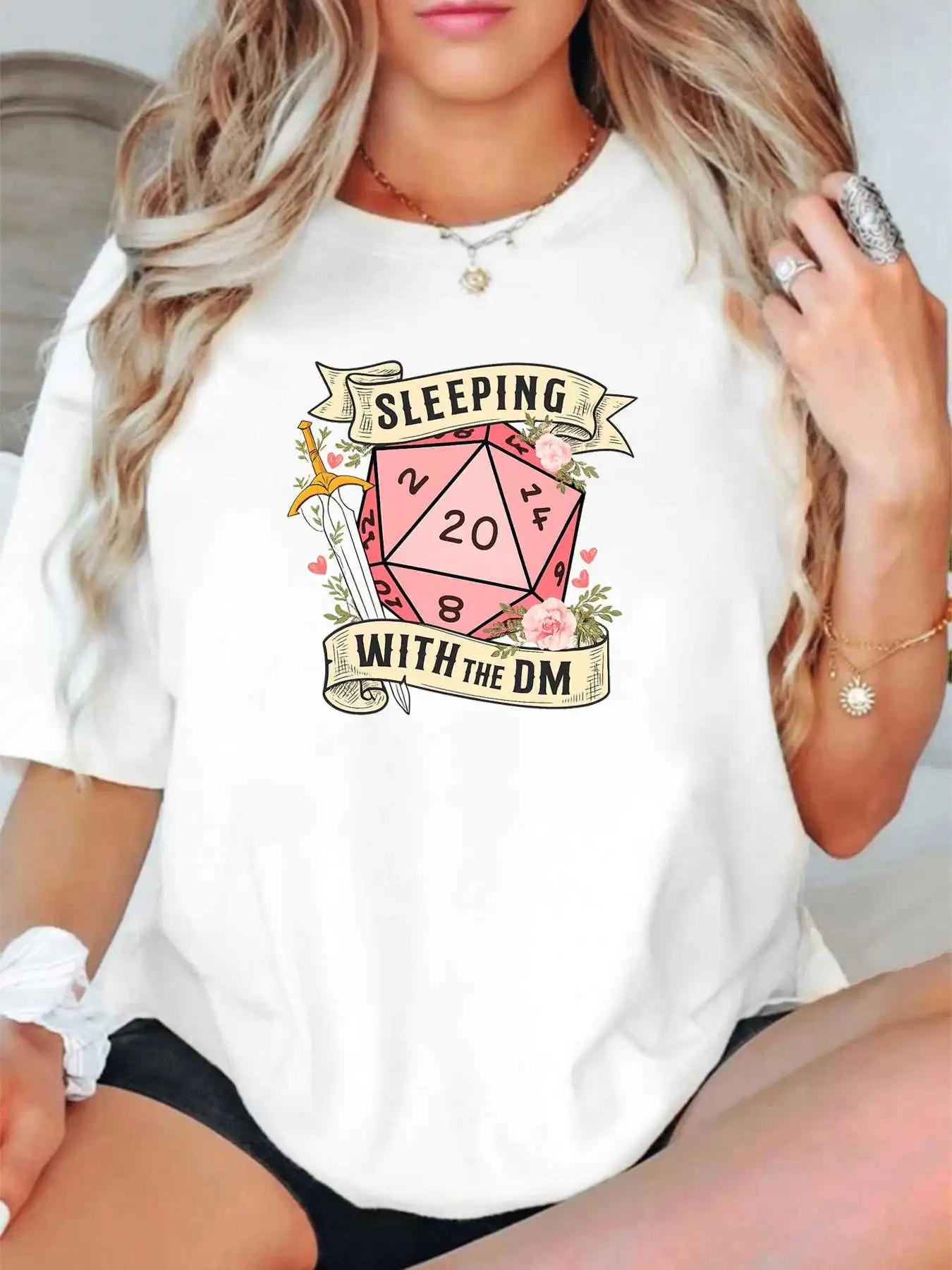 

【1025352】 Женская футболка больших размеров с круглым вырезом и короткими рукавами, эластичными половинными рукавами и модными принтами