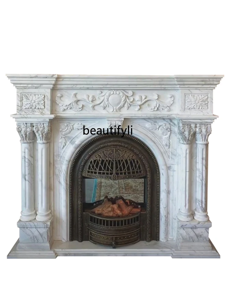 

Marble Fireplace Stone French Fireplace Living Room European Jazz White Stone Fireplace