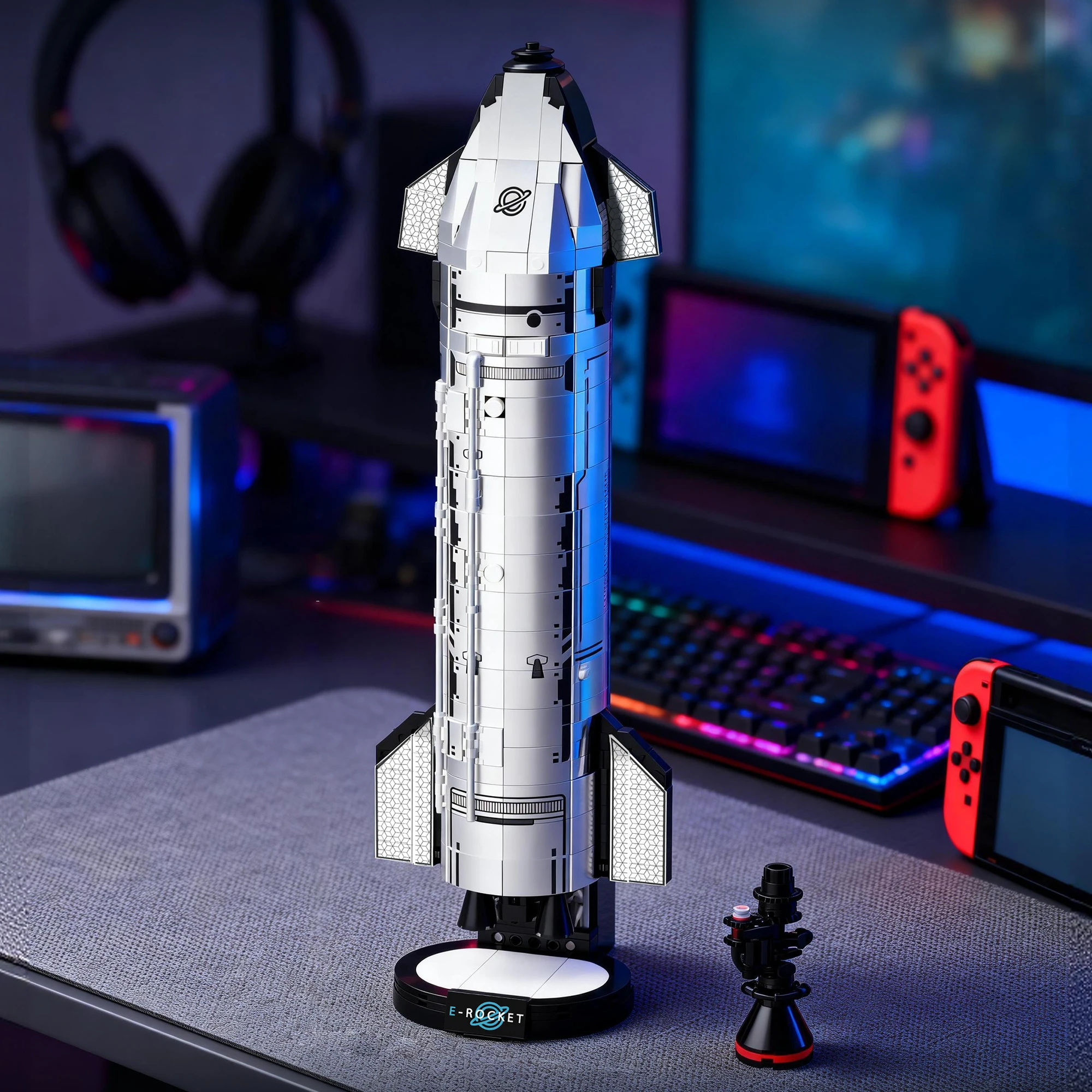 

824PCS Starship Rocket Building Blocks Toy, Cool, Family Assembly Entertainment and Personal Collection, Birthday Gift