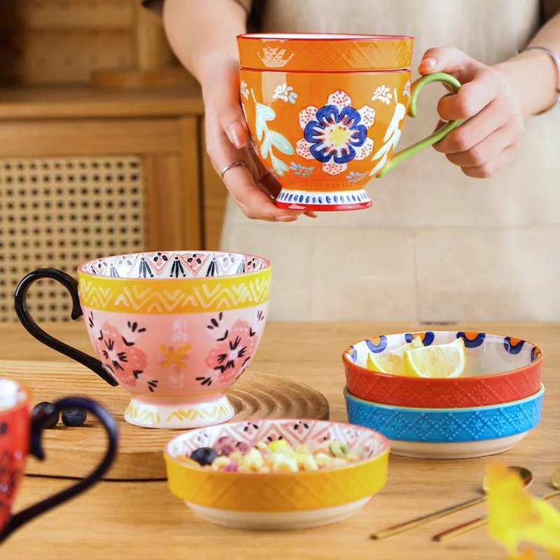 

Фарфоровая подглазурная кружка Songfa — креативная чашка большой емкости для офиса и дома, чашка для завтрака/молока/воды, удобная для пары