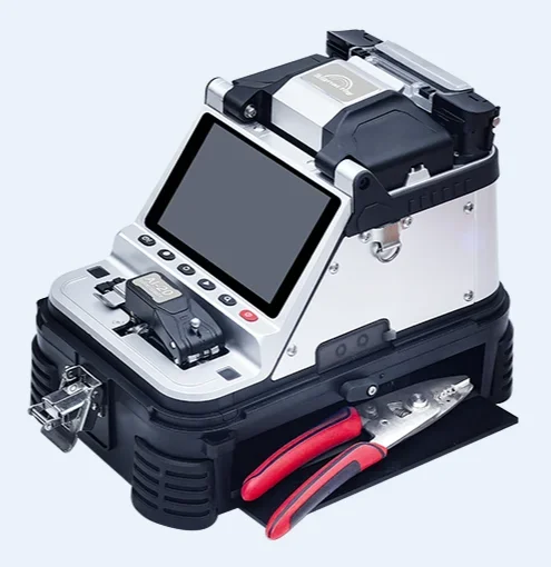 Máquina de fusão AI-20 seis motores 6S sinal multilíngue fogo ftth 4g 3g rede fibra fusão splicer AI-9 AI-30
