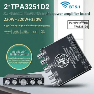 Bluetooth power amplifying plate, usb sound card, subwoofer, audio theater, stereo equalizer, amp 2.1 CH, class D, TPA3251, 2*220W + 350W 8 Main Sales Plate amplifier - №8