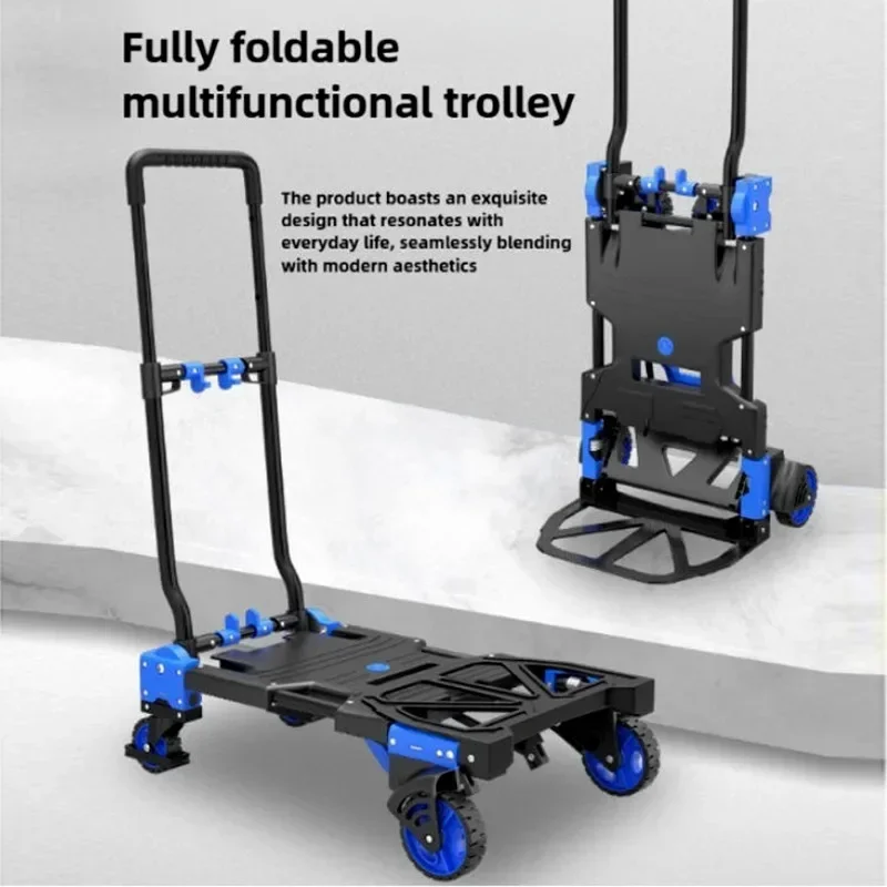 Folding trolley puller trailer shopping cart home portable flatbed cart pull van cart cartsturdy and durablesturdy and durable