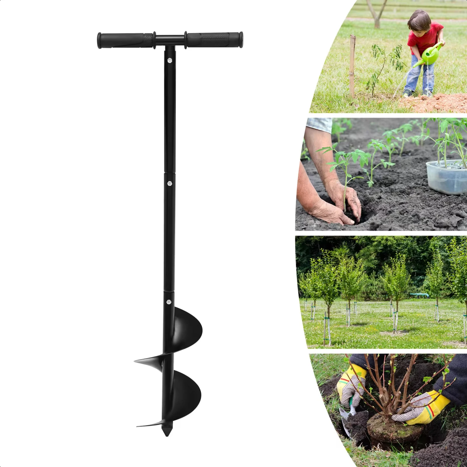 Garden Hole Digging Drill Bit Hand Drill Auger Post Hole Digger Spiral Drill Planter Flower Seedling