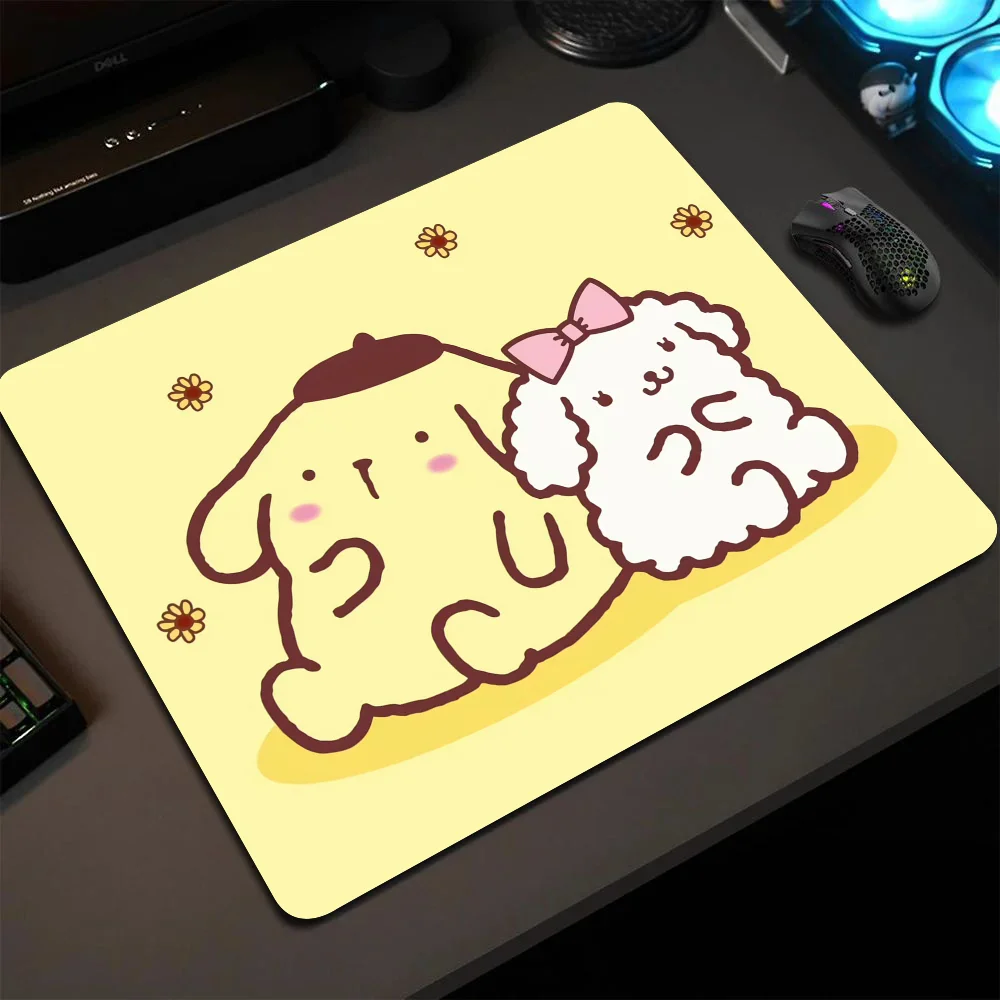 

MINISO Cartoon P-Pompompurin Mousepad Small LockEdge Mouse Pad For Gamers Computer Desk Pad Anti-slip Rubber