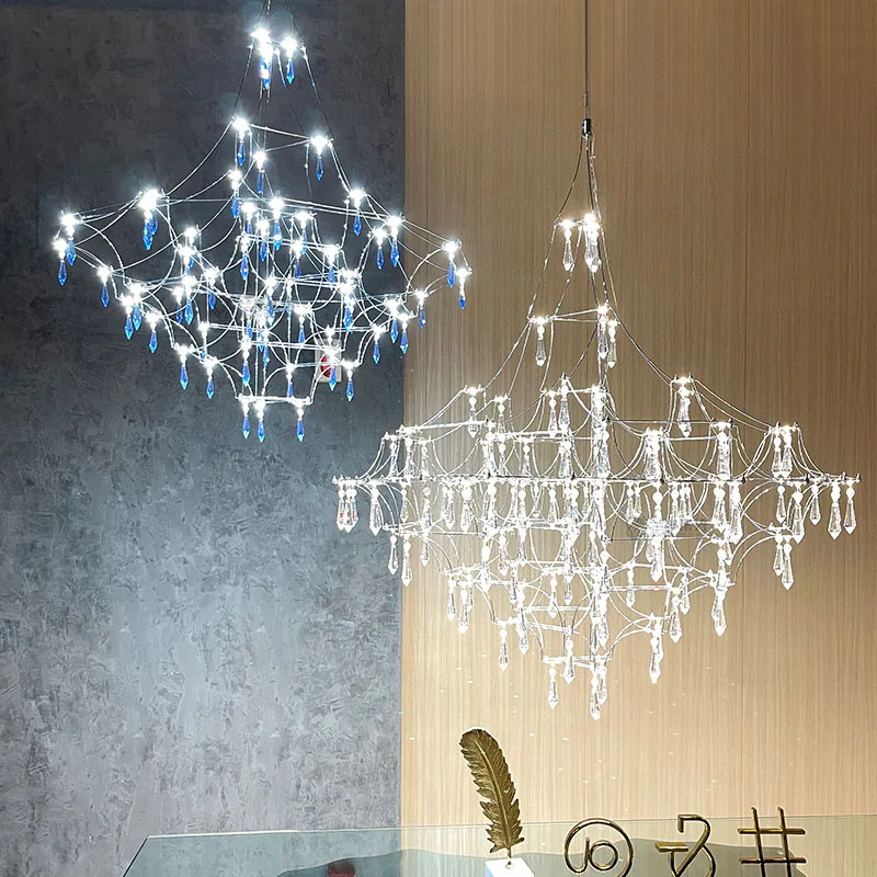 Gold Crystal Chandelier Lighting For Living Room Modern Hanging Lamp For Kitchen Island  Led Firework Hanging Light Fixture