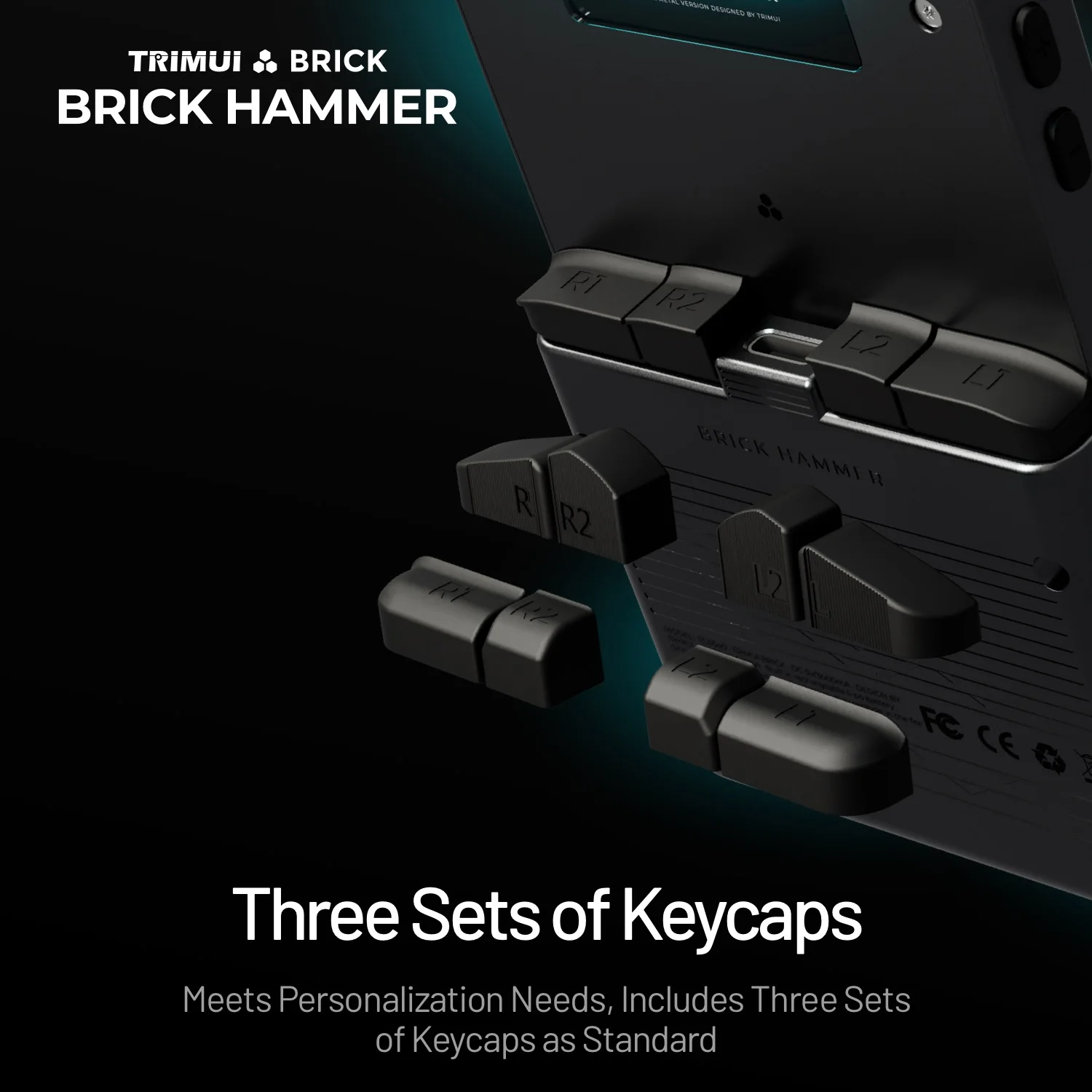 NEWTRIMUI BRICK Hammer Handheld Game Console 3.2'' IPS Screen Linux System Metal Body Key LED Lighting Free Key cap Gifts