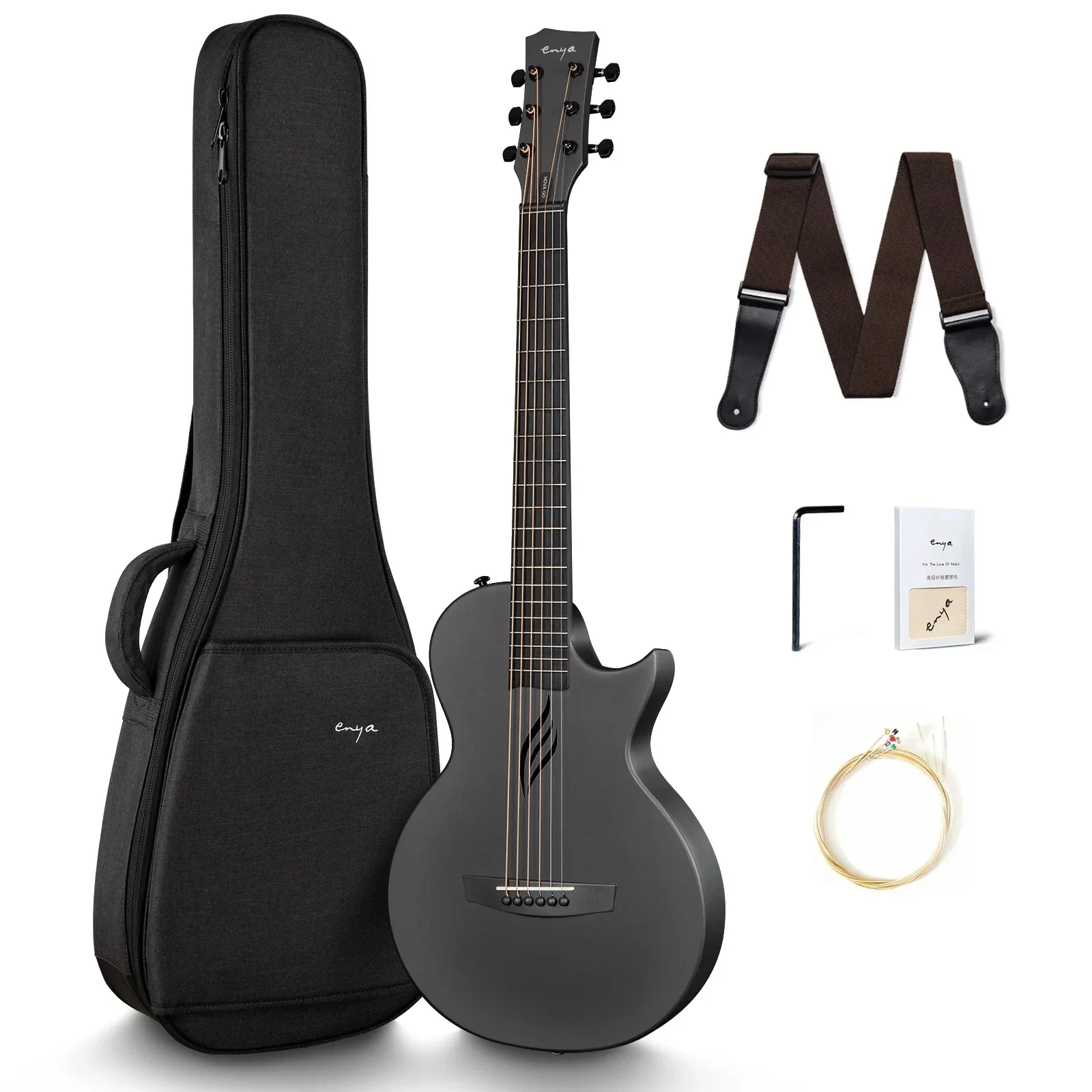 35 Inch Enya Nova Go Smart Guitar Portable Carbon Fiber Acoustic Electric Travel Guitarra with Case and Charging Cable