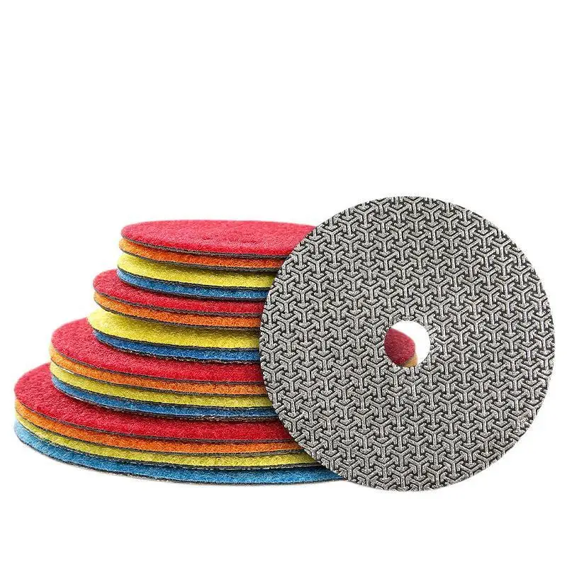 

3"/4"/5"/6" Electroplated Diamond Sanding Pads Grinding Disc For Glass Granite Marble Tile Concrete Polishing Pad 60-400 Grit