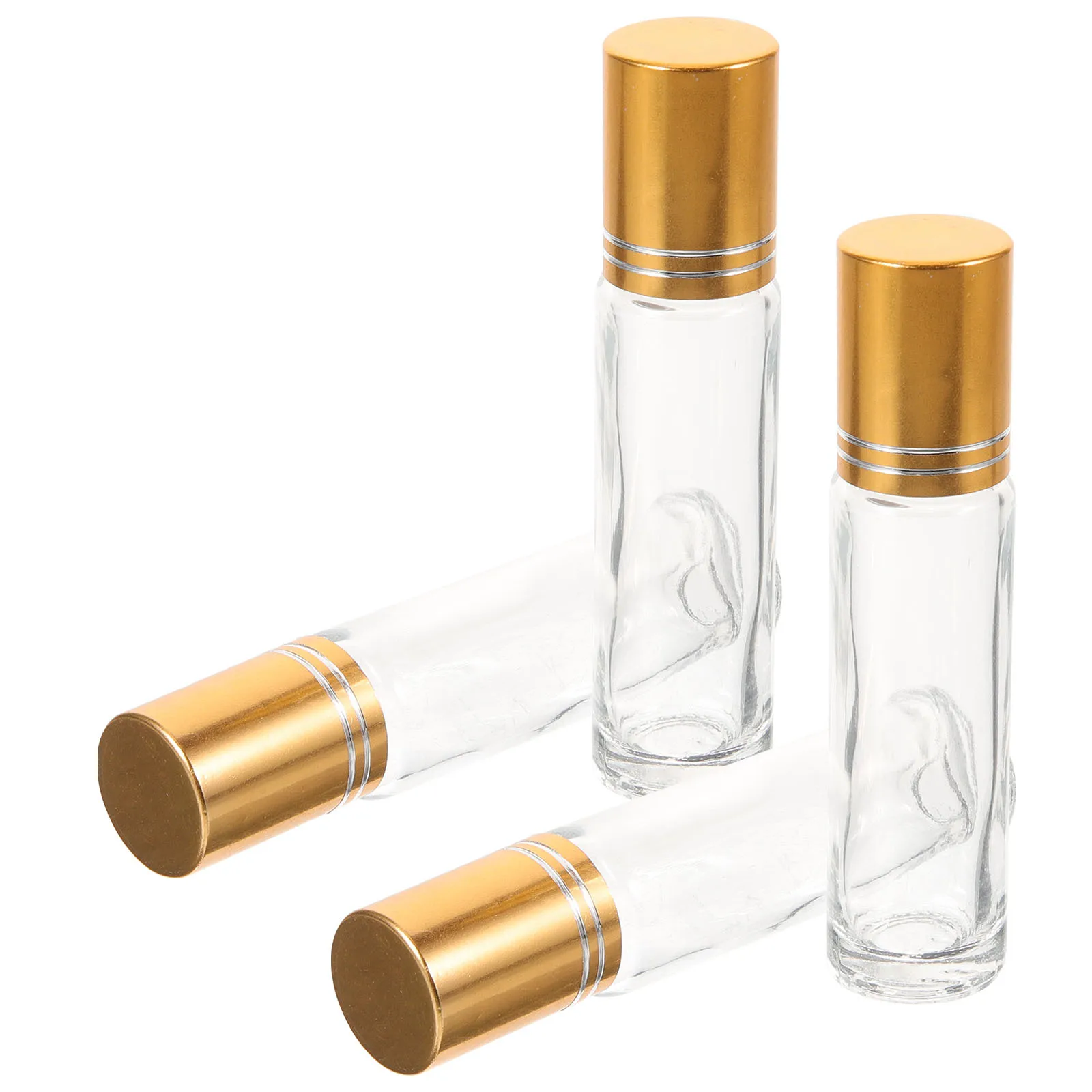 

4Pcs 10Ml Aromatherapy Roller Bottle Essential Oil Glass Container Portable Leakproof for Travel Purse Glass Roller Bottle