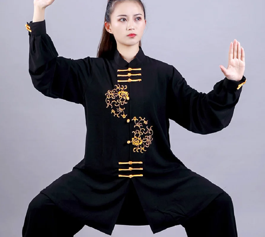 

Hot Sale Men Women Chinese Traditional Embroidered Long Kung Fu Suits Tai Chi Martial Arts Costume Casual Sport Jacket Pants Set