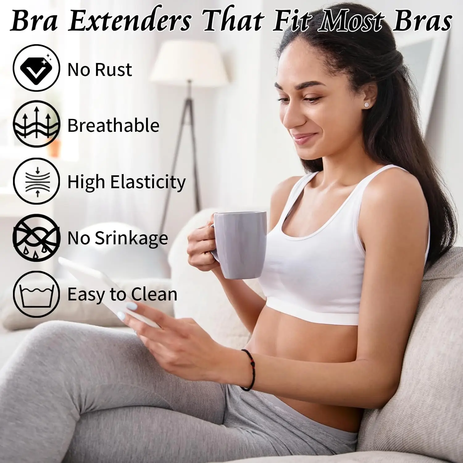 12Pcs Bra Extenders 2 Hook / 3 Hook / 4 Hook, Bra Strap Extender, Bra Extension Strap for Women Plus Size view 4