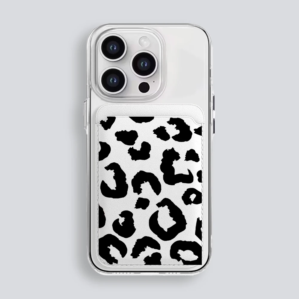 Leder-Kartenetui mit Magnetverschluss, Handy-Kartenhalter mit Kuhmuster, INS-Hülle, geeignet für alle iPhones, für Magsafe-Karten, Handy-Rückentasche – Detail 4