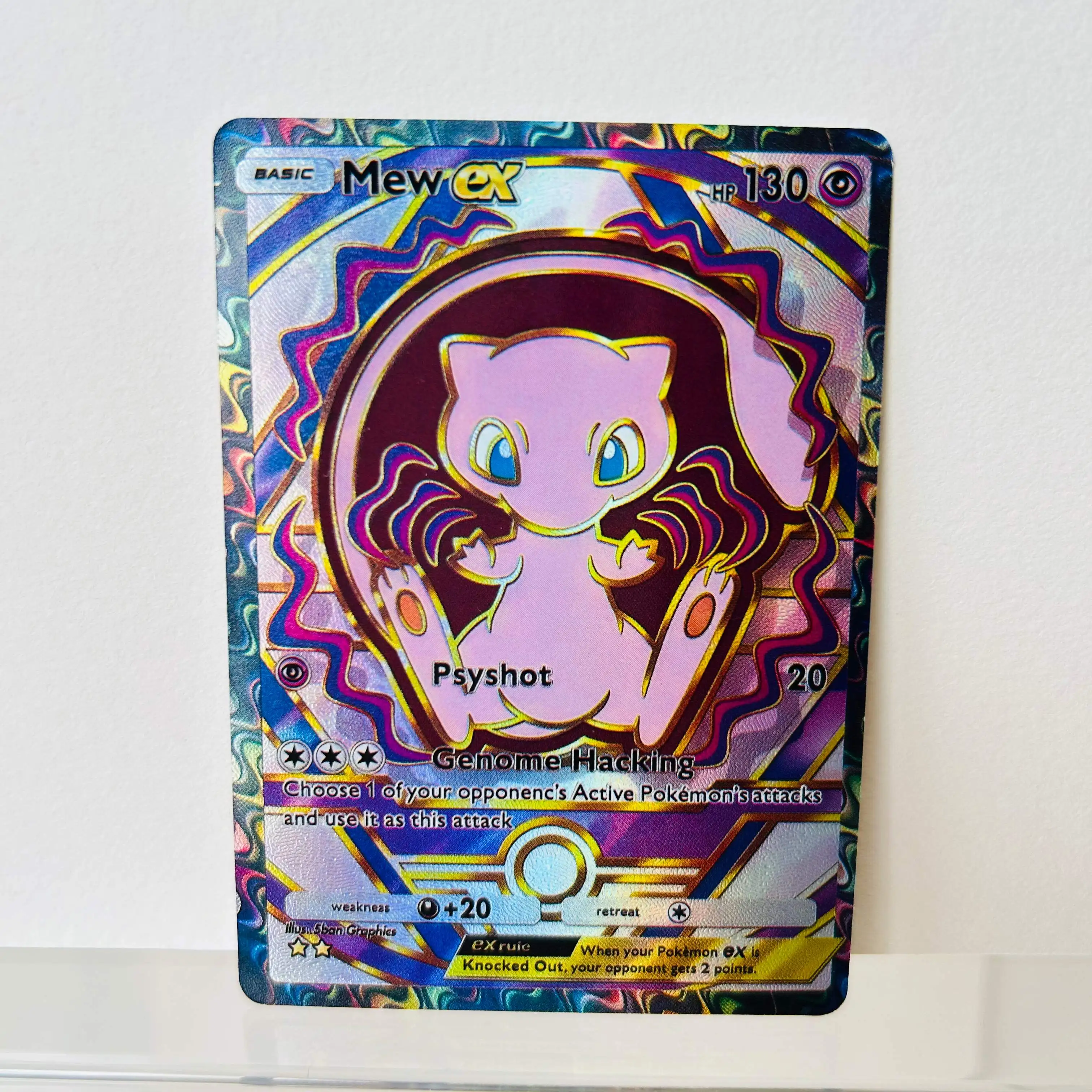 Mew EX Englische Version Sammlerqualität DIY Folien-Textur Hervorragender Zustand Premium Anime-Sammelkarten