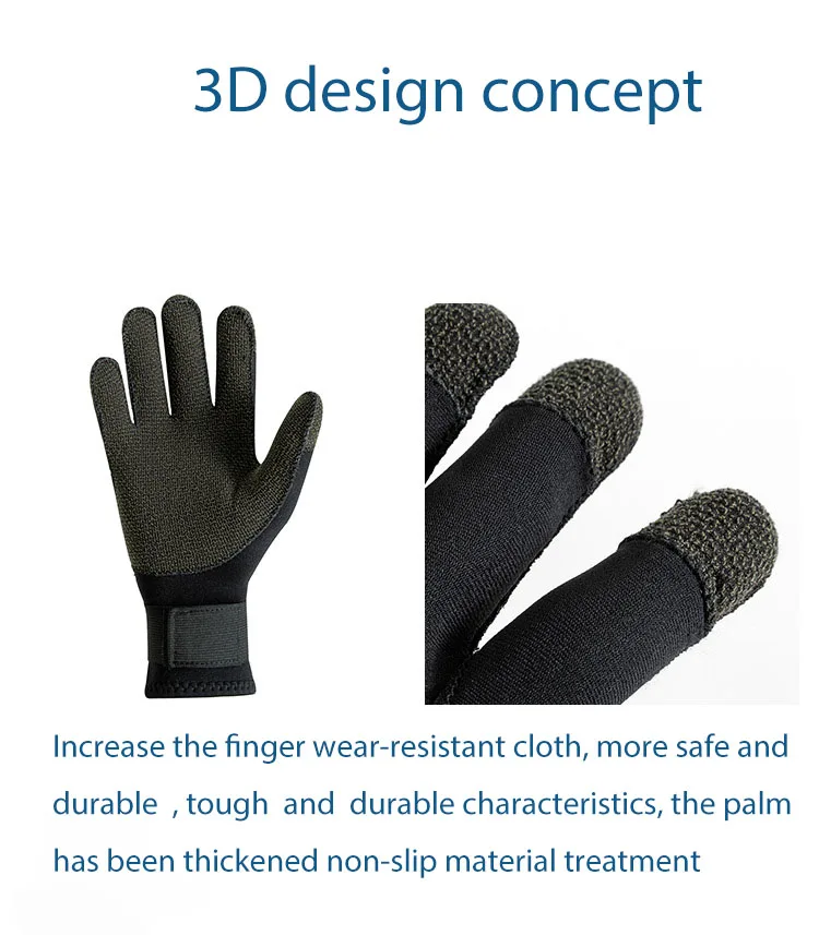 3mm verdicken Kevlar Tauchen Handschuhe kratzfest Fisch Jagd warme Handschuhe Deep Dive Unterwasser Speerfischen Skifahren Handschuhe – Detail 7
