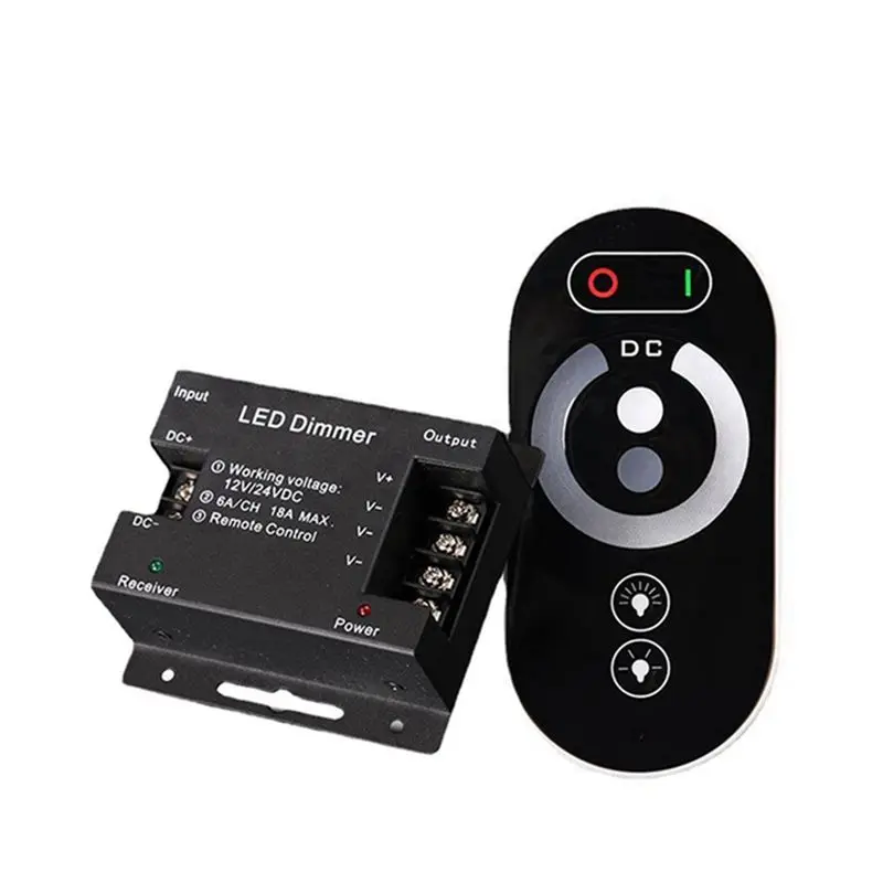 

A04G-Portable 6 Keys RF LED Touch Wireless Remote Control Strip Light Dimmer LED Monochrome 12-24V 18A