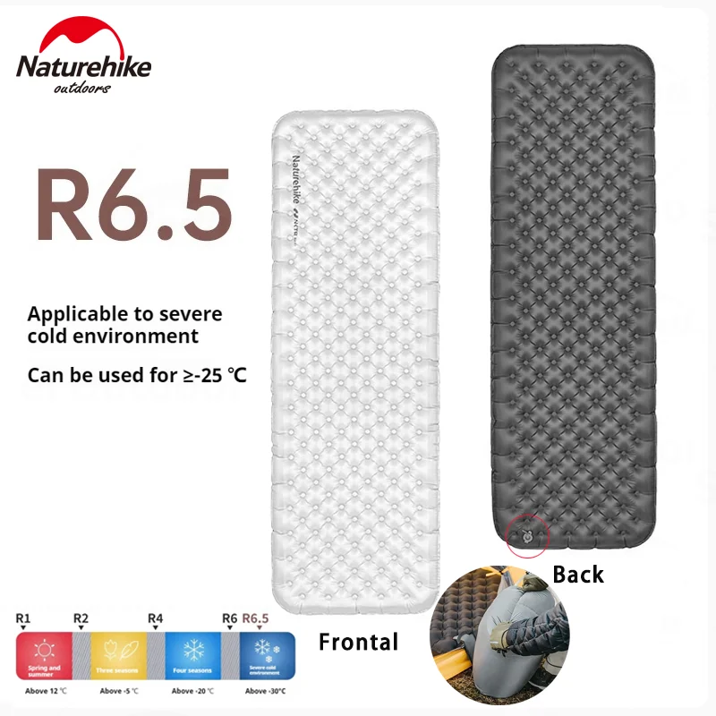 Naturehike R6.5 Inflatable Mattress Inflating Ultralight Air Mat Thick Sleeping Pad Camping Outdoor Travel Hiking Damp Proof Mat