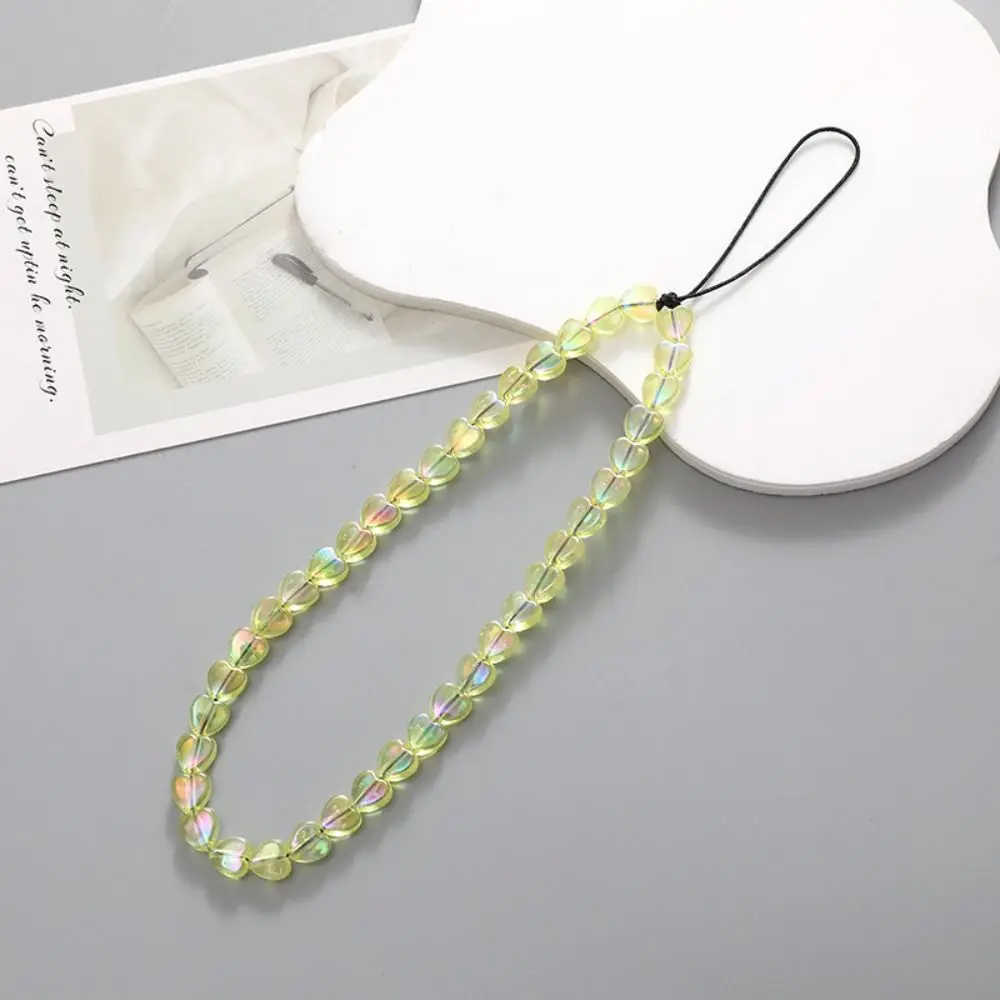 Pendant Star Beaded Phone Chain Y2K Anti-Lost Heart Beaded Phone Strap Acrylic Colorful Mobile Phone Lanyard Chain Girl Gift