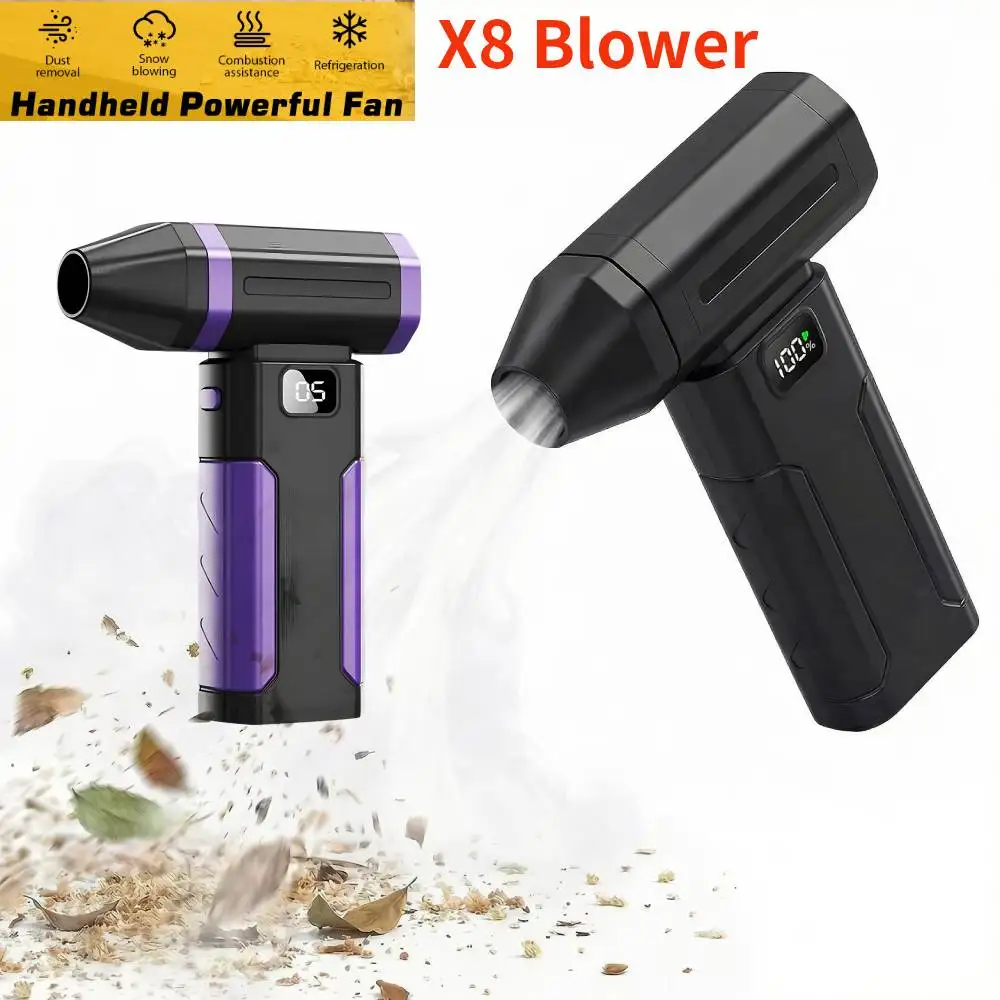 X8 Violent Fan Brushless Jet Fan Blower 100000RPM Powerful Air Blower Electric Air Duster Cleaner 5 Gears Portable Dust Blowers
