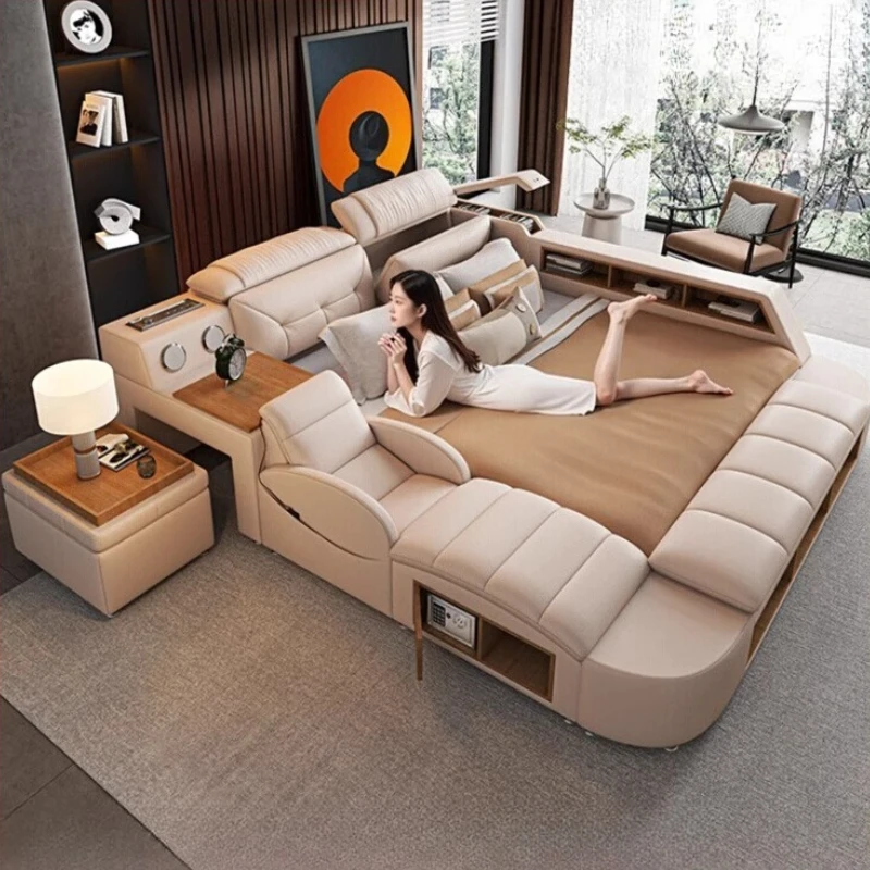

Woman Storage Aesthetic Bed Unique Nordic Frame Multifunctional Bed Headboard Bedroom Meubles De Chambre Home Accessories