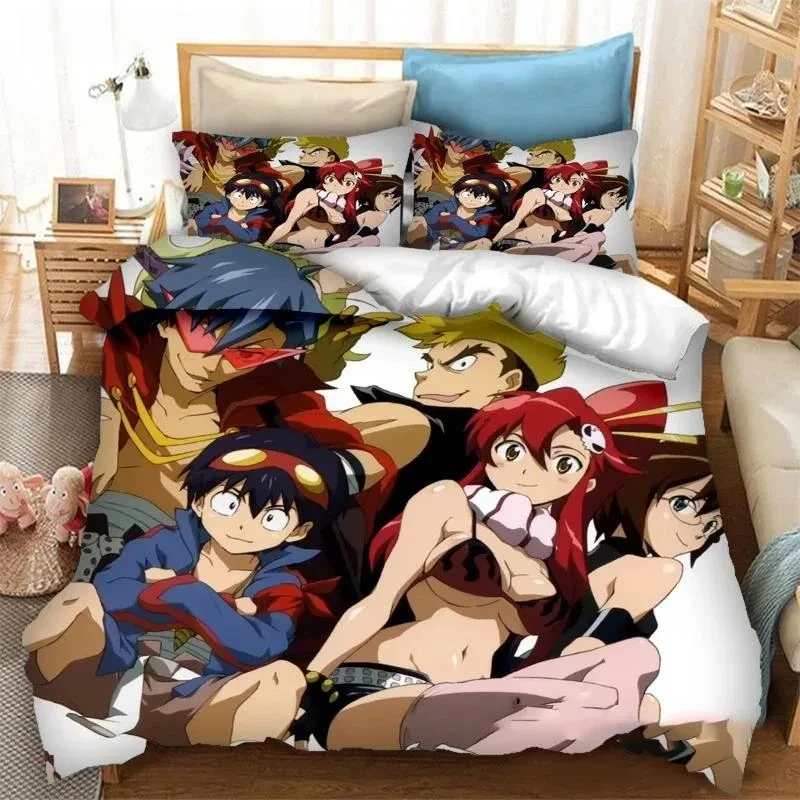 

3D печатный аниме Tengen Toppa Gurren Lagann пододеяльник комплект постельного белья Double Twin Full Queen King постельное белье для взрослых и детей пододеяльник