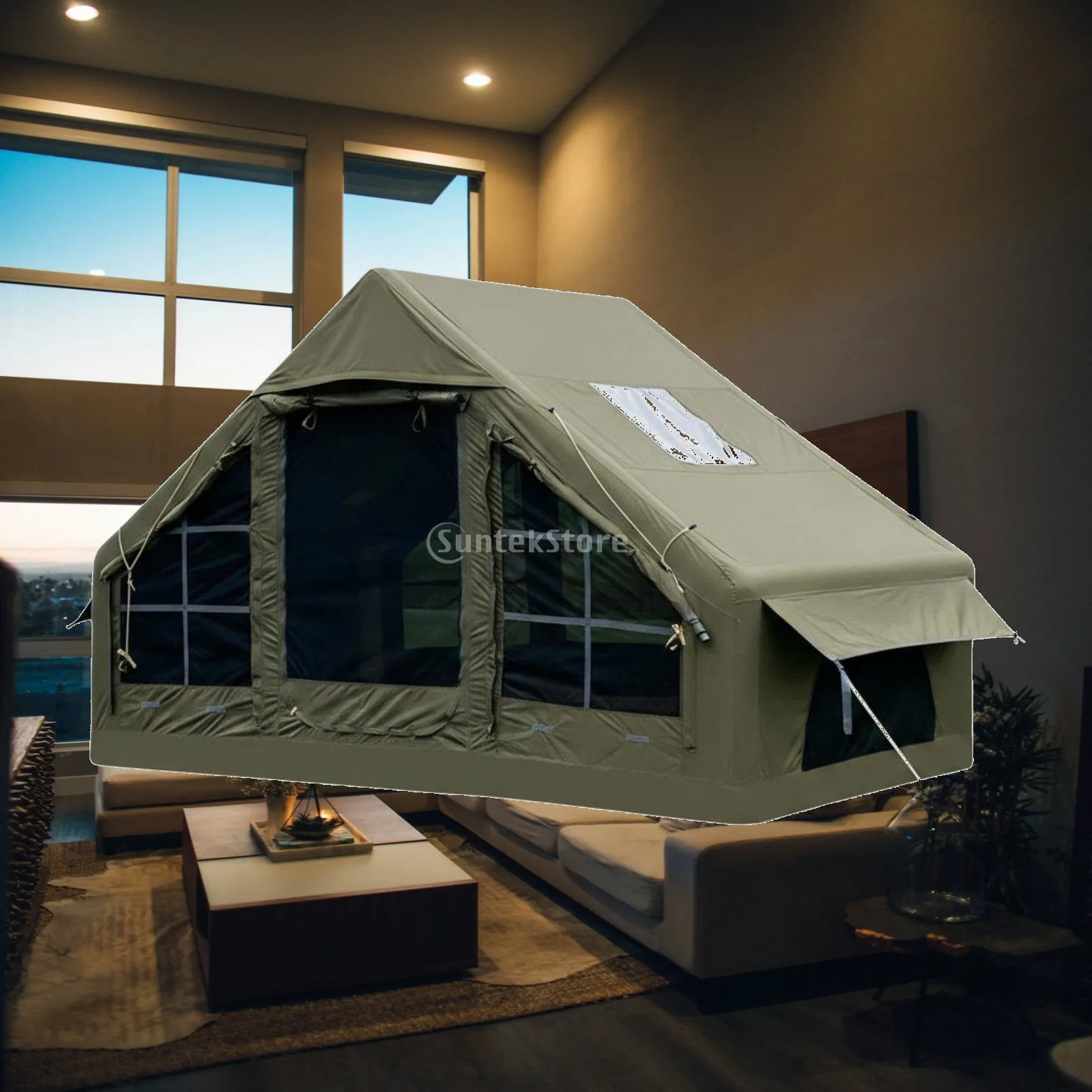 Portable Air Tent Outdoor Shelter for Camping Travel 3 5 Person Windproof Cotton PVC Spacious Camping Equipment for Car Trips