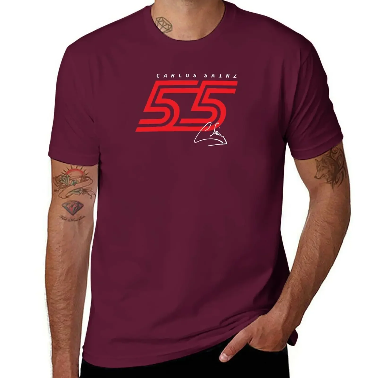 vintage clothes plain blacks t shirt men Carlos Sainz 55 T-Shirt harajuku graphic t shirts streetwear men clothing