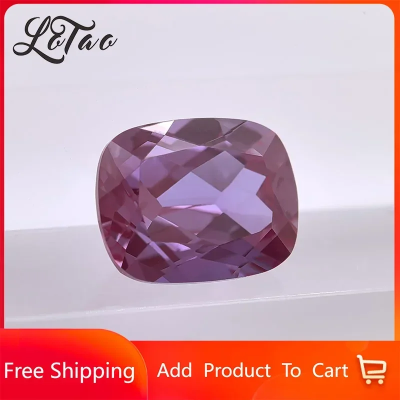 

High Quality Lab Grown Alexandrite Rectangle Cushion Cut Gemstone for DIY Charms Jewelry Making Materials Selectable Certificate
