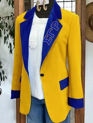 Sigma Gamma Rho Sorority Blazer com estampa jaqueta de manga comprida