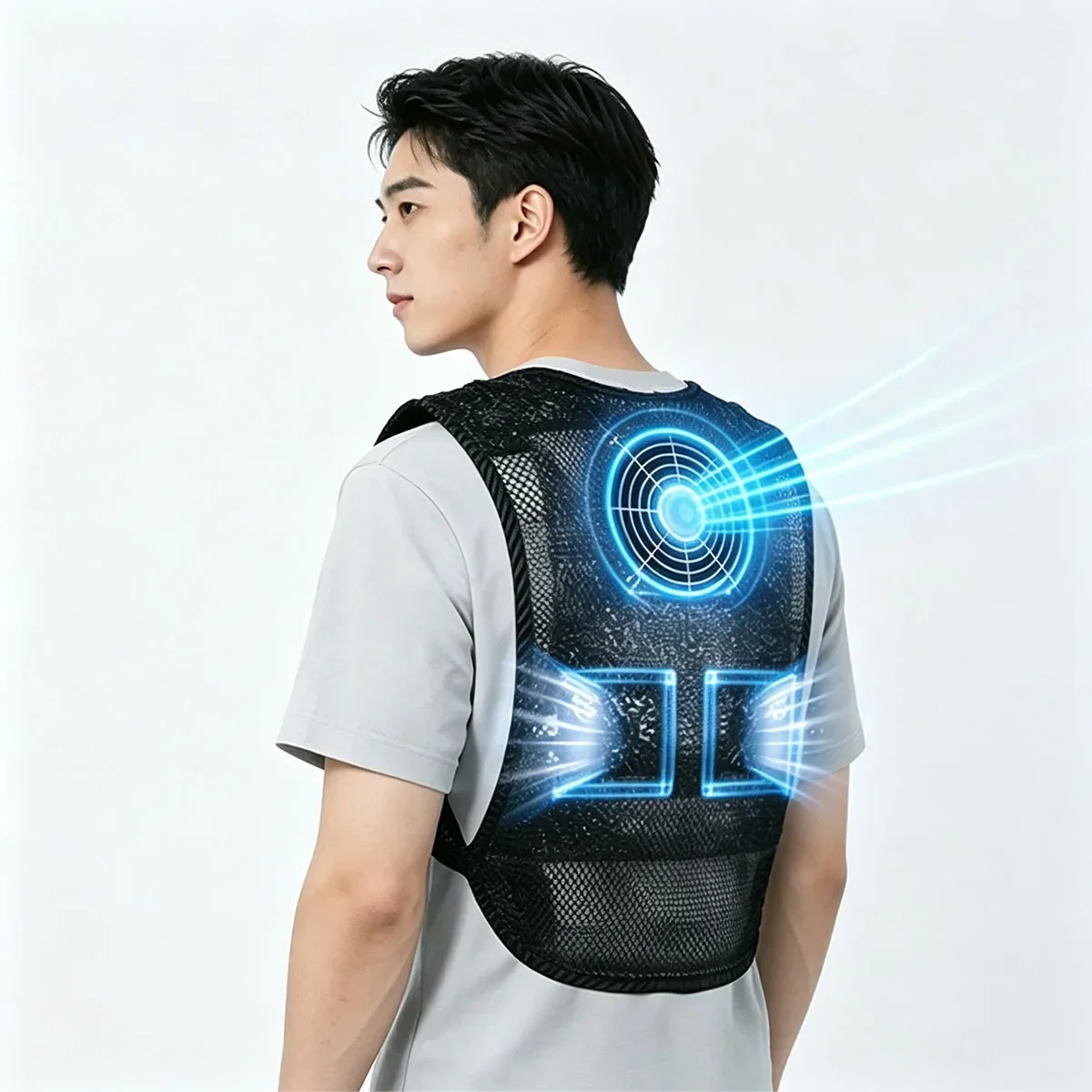 3 Peltier Semiconductor Cooling Vest USB 3 Speed Adjustable Summer Heat Relief Work Vest for Construction Fishing Factory Worker
