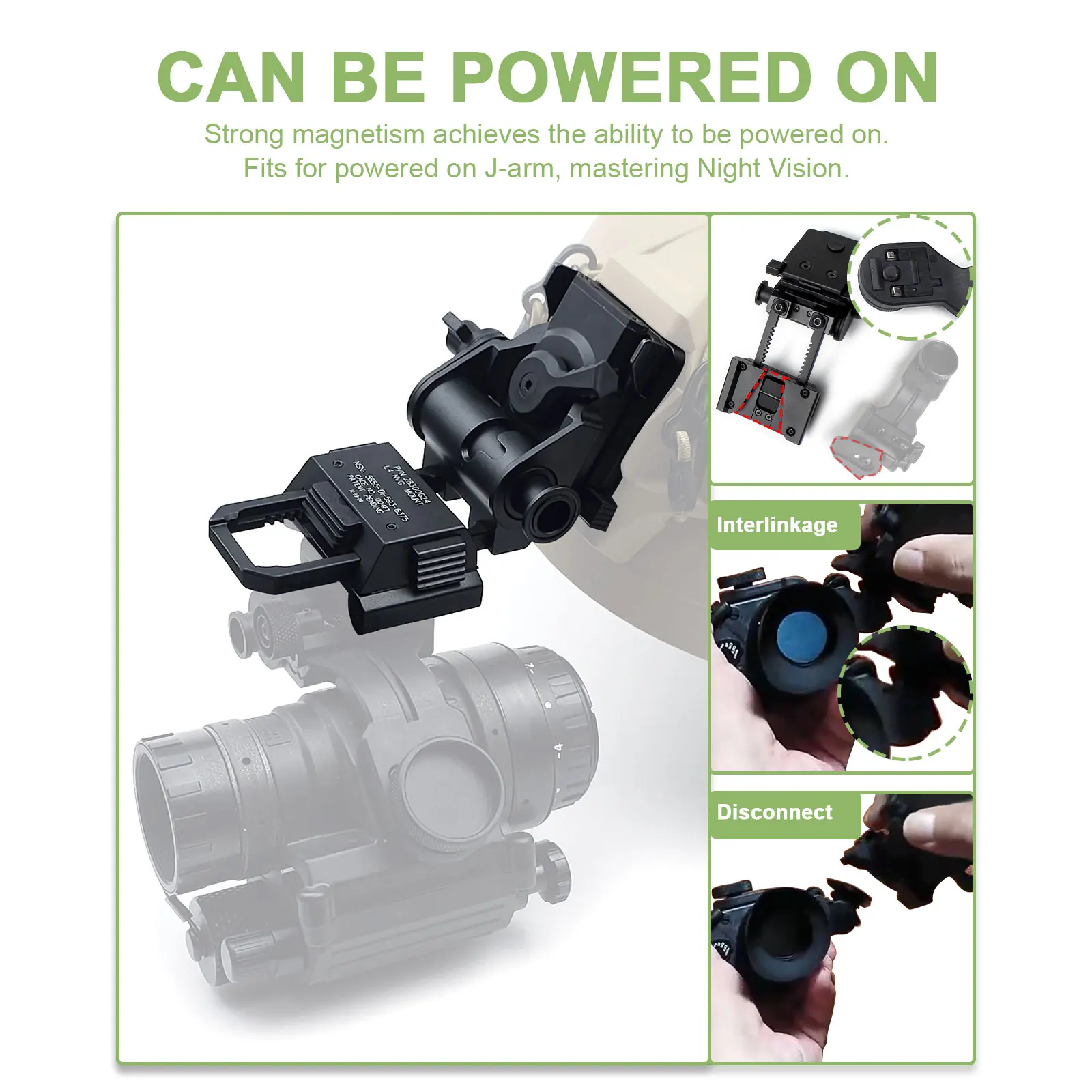 

Metal L4G24 NVG Helmet Mount Night Vision Goggles Holder Hard-Anodized Upgrade Version For PVS-14/ANVIS/BNVD/GPNVG