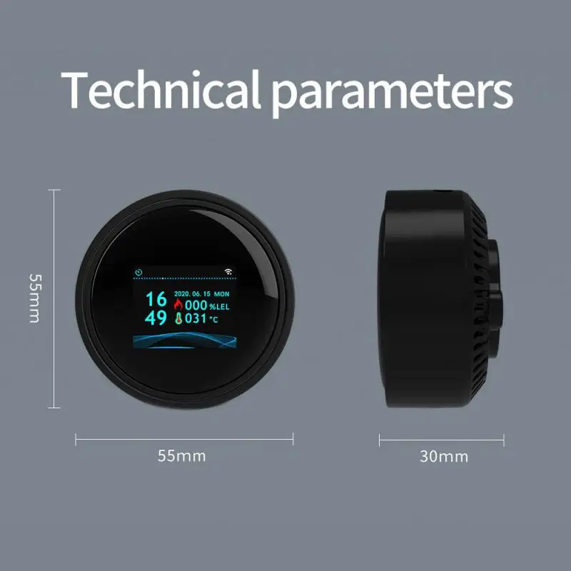 Detector inteligente de fugas de Gas, Sensor de alarma de Gas Natural, LED, Wifi, funciona con Smartlife