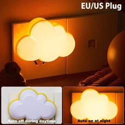 LED Night Light US EU Plug In Smart Motion Sensor Light Auto On/Off Cloud Wall Lamp for Bedroom Stair Hallway Kitchen Night Lamp