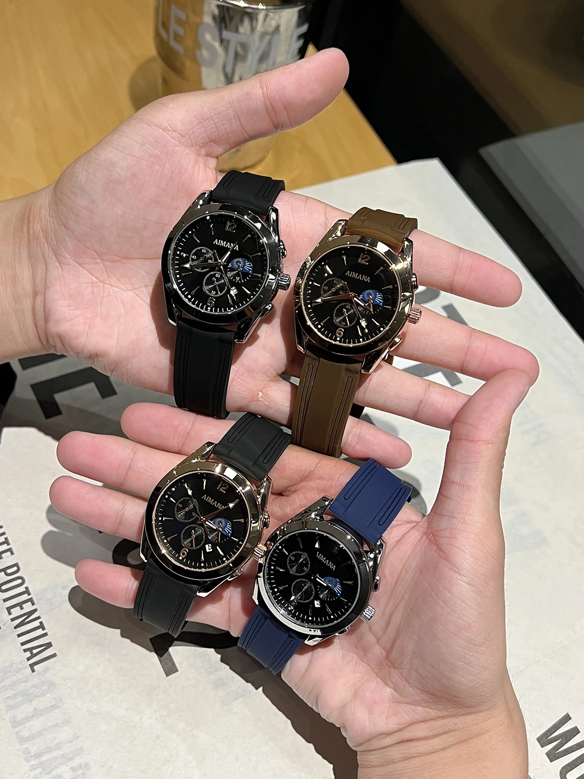 silicon band moon and star watch