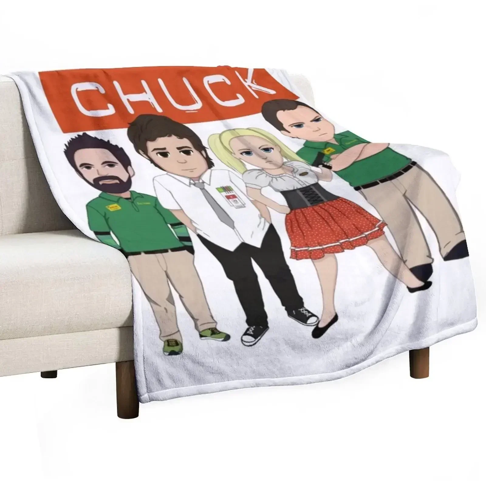 Team Bartowski Throw Blanket for sofa Retros Blankets