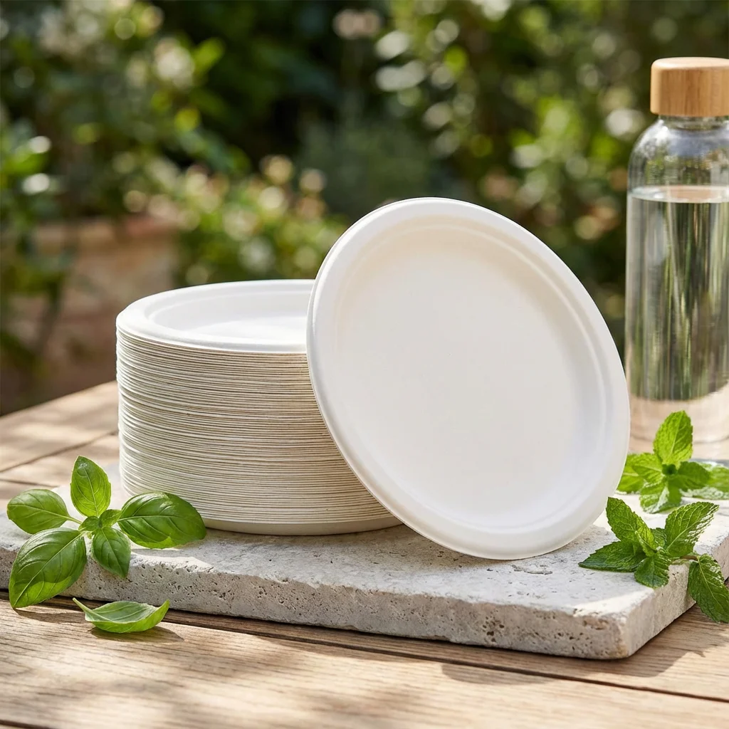 

Улучшенная версия, набор из 50 тарелок 9 дюймов — 100% компостируемые, из волокна сахарного тростника, водонепроницаемые/маслостойкие, толщина 9 дюймов/0,79 дюйма, 50 штук в упаковке