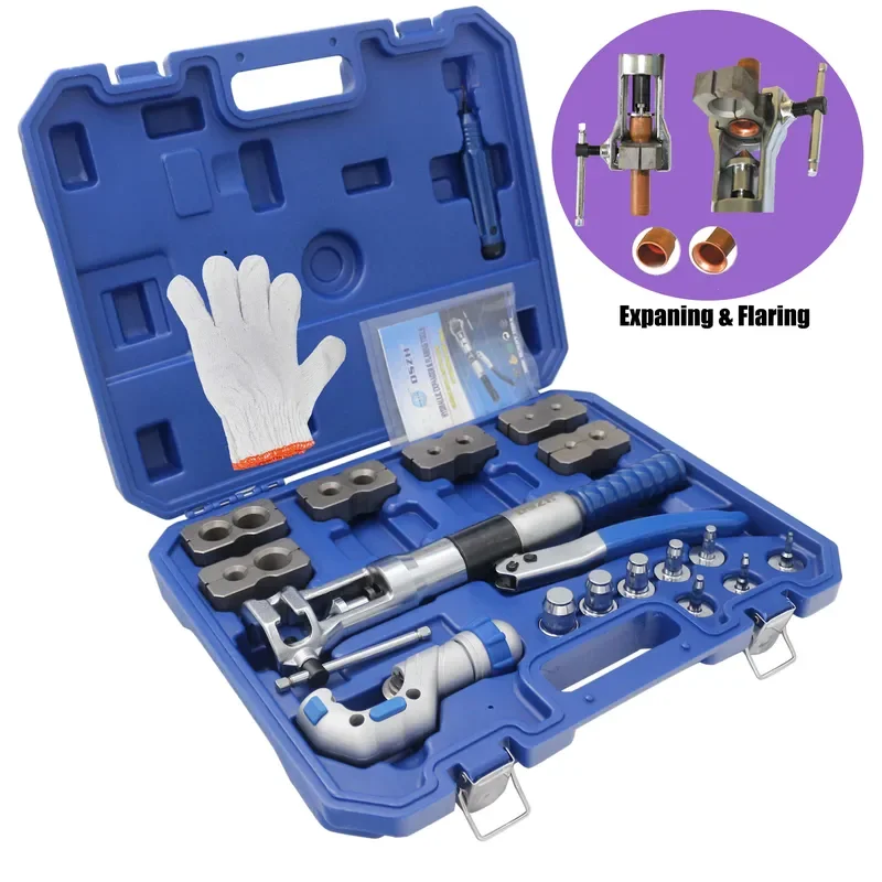 Universal 2 in 1 Hydraulic Tube Expander and Flaring Tool Kit WK-400 for 3/16 1/4 5/16 3/8 1/2 5/8 3/4 7/8 inch Soft HAVE