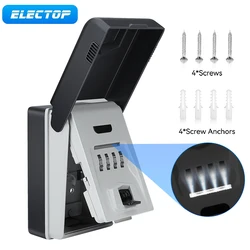 ELECTOP Wall-Mount Key Combination Box 4 Digits Password Key Lock Box Waterproof Anti-theft Metal Key Storage Box