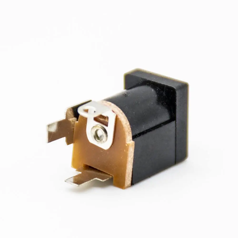 30PCS DC Socket Unshiled Black Plastic Male Jack Through Hole Solder Lug 180ｰ Power Connector