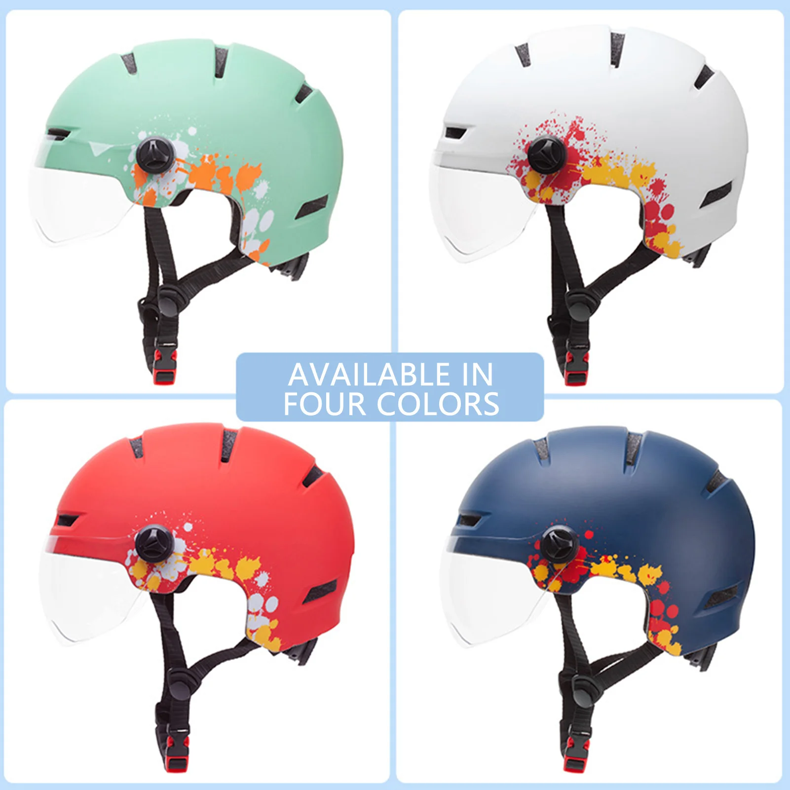 New Cycling Helmet With Goggles Outdoor Safety Head Cap Bike Plastic Hard Hat Mountain Cycling Accessories