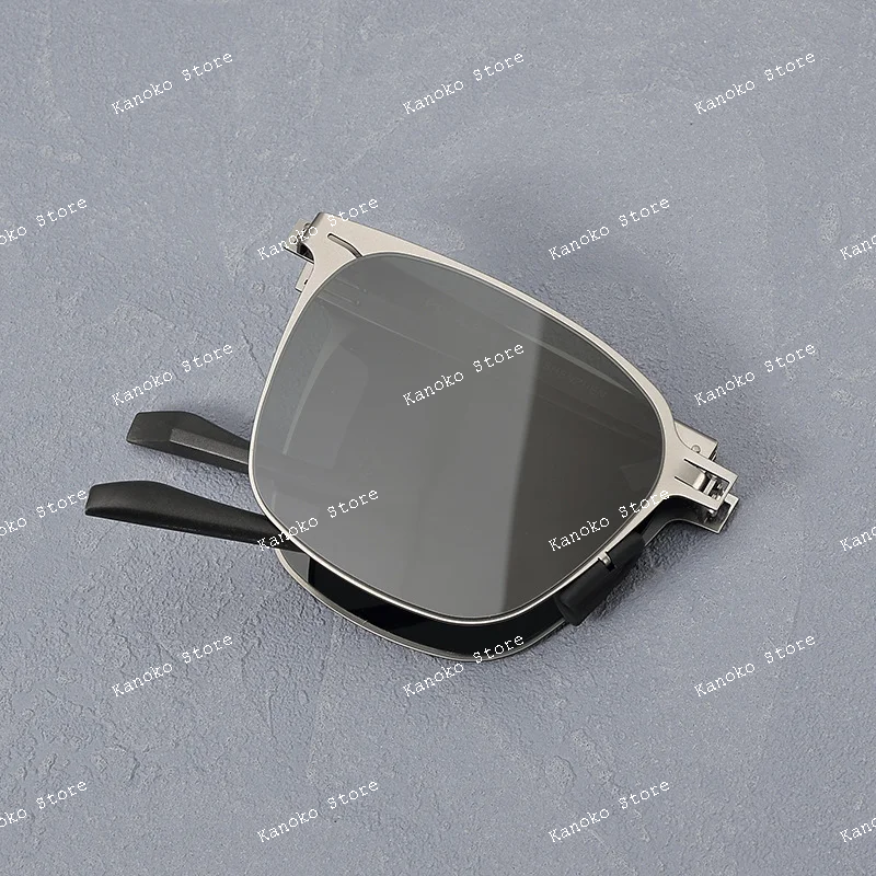 

2024 New Lightweight Folding Sunglasses for Men, Stainless Steel Fashion, Ultra Light, Driver Fishing, Driving, Retro Sunglasses