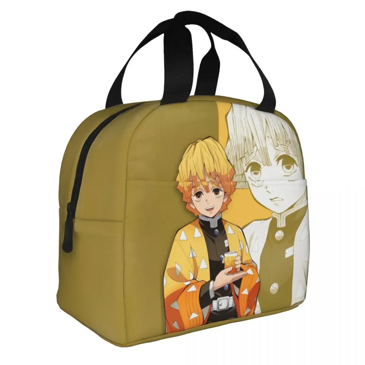 Demon Slayer Insulated Lunch Bag Leakproof Zenitsu Anime Reusable Thermal Bag Tote Lunch Box Office Outdoor Girl Boy