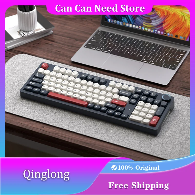 

Механическая клавиатура Skn Qinglong, трехрежимная беспроводная Bluetooth RGB, горячая замена, ПРОКЛАДКА, игровая офисная клавиатура, аксессуары для ПК