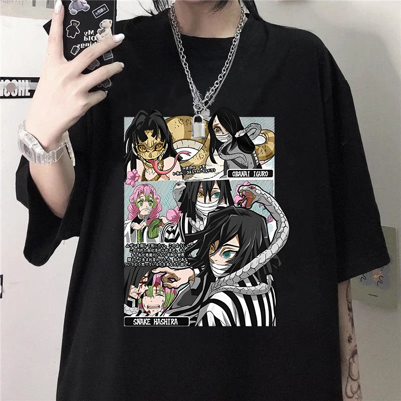 

Hot Iguro Obanai Kanroji Mitsuri Graphic Short Sleeve T-shirts for Women Men Shirts Loose T-shirt Casual Summer T-shirts